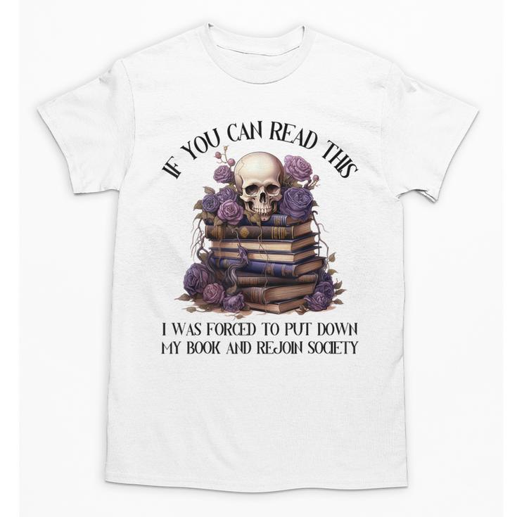 Dark Romance Merch I Put Down My Book Lover Spicy Skeleton Unisex T-Shirt
