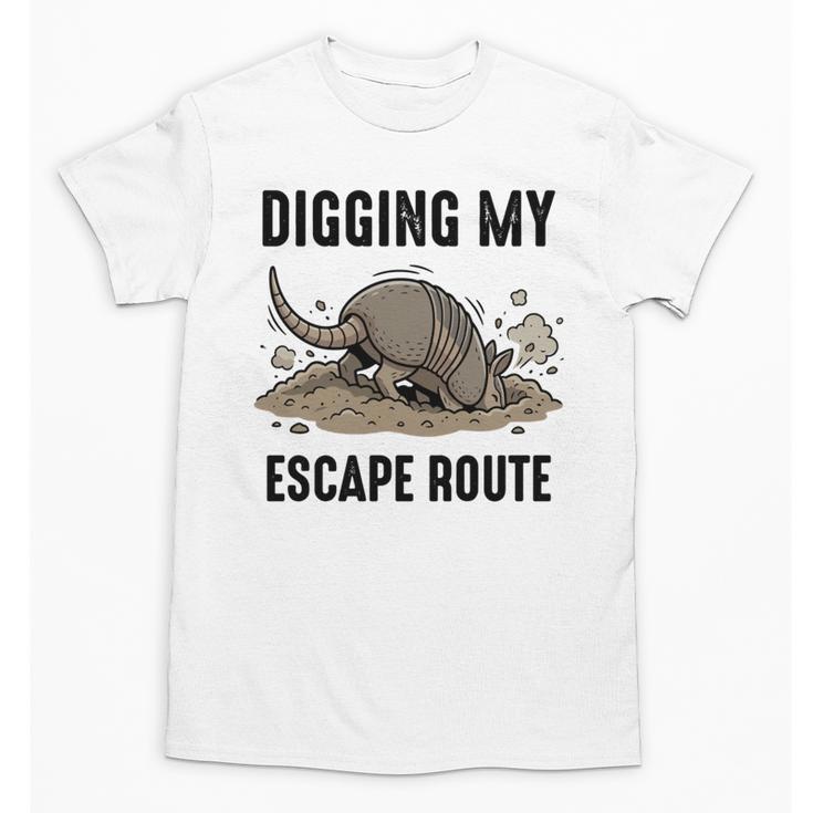 Digging My Escape Route Armadillo Introvert Humor Unisex T-Shirt