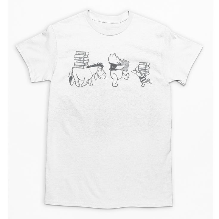 Disney Winnie The Pooh Eeyore Pooh & Piglet Carrying Books Unisex T-Shirt