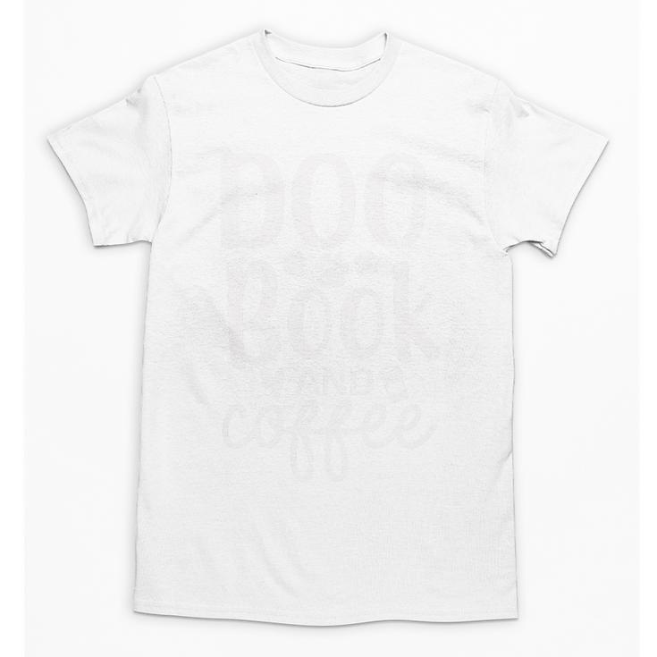 Dog Book And Coffee Fun Typographic Premium Tri-Blend Unisex T-Shirt