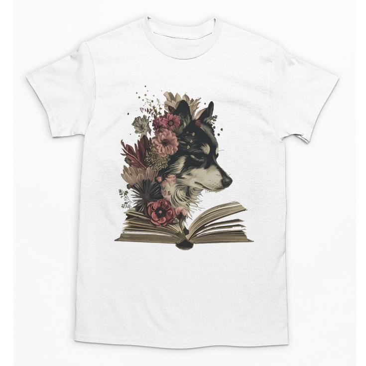 Dog Book Flower Unisex T-Shirt