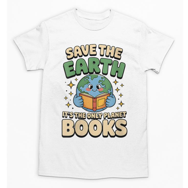 Earth Day Save Earth It´s Only Planet With Books Reader Unisex T-Shirt