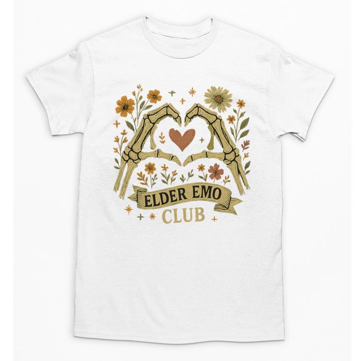 Elder Emo Club Skeleton Hands Heart Nostalgia Premium Tri-Blend Unisex T-Shirt
