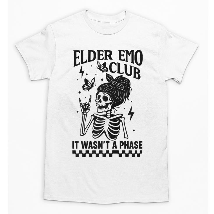Elder Emo Club Skeleton Nostalgia It Wasn't a Phase Mom Unisex T-Shirt