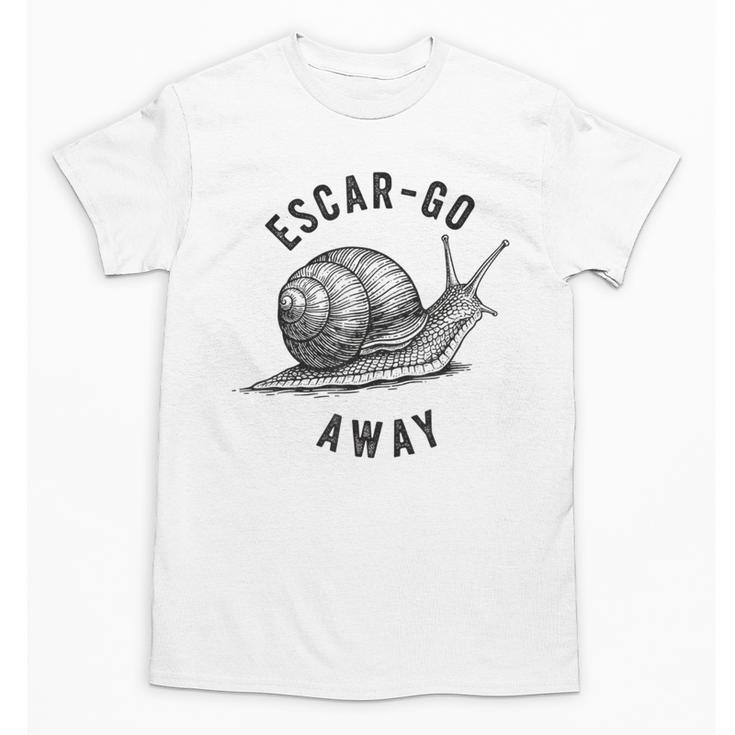 Escar Go Away Snail Vintage French Pun Introvert Humor Unisex T-Shirt