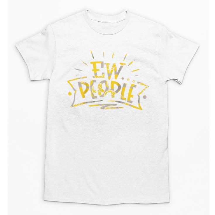 Ew People Antisocial Introvert Saying Yellow Lemon Raglan Baseball Tee Unisex T-Shirt