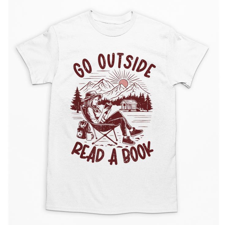 Go Outside Read a Book Vintage Bibliophiles Unisex T-Shirt