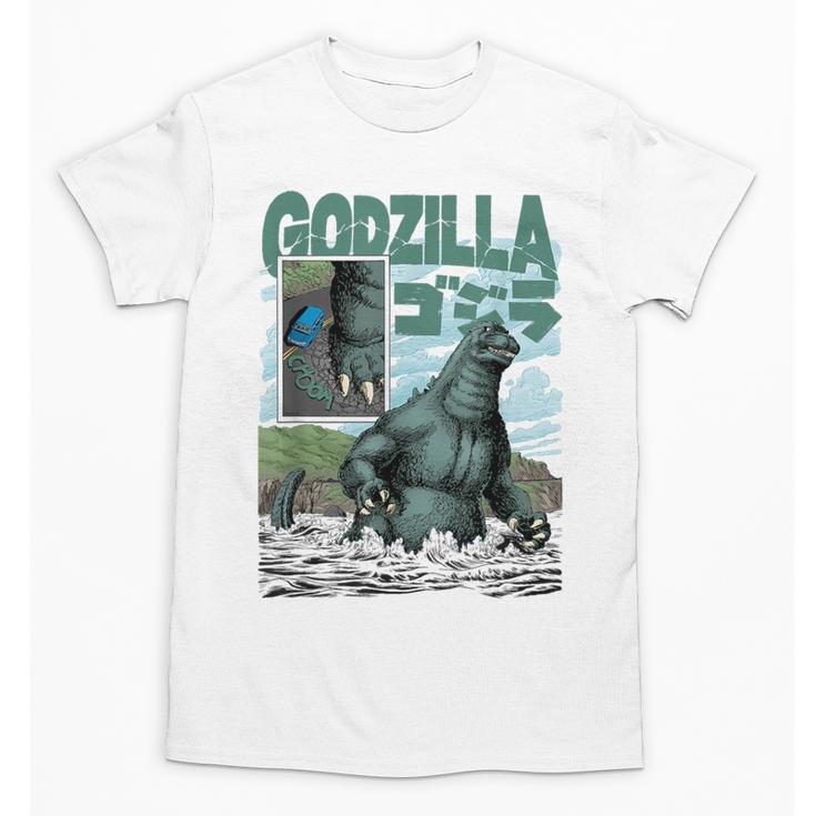 Godzilla Ocean Scene Comic Book Illustration Movie Monster Unisex T-Shirt
