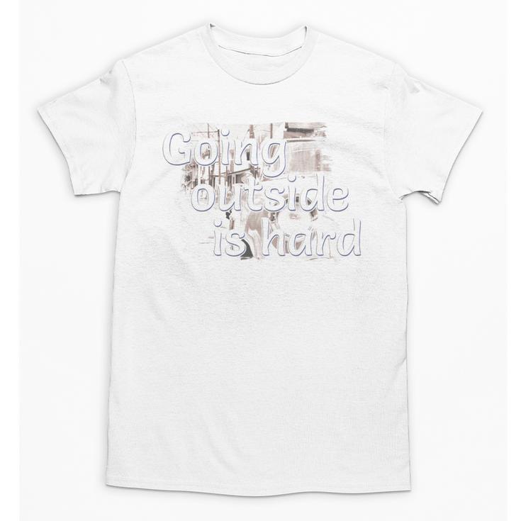 Going Outside Is Hard Saying For Introvert And Homebody Premium Tri-Blend Unisex T-Shirt