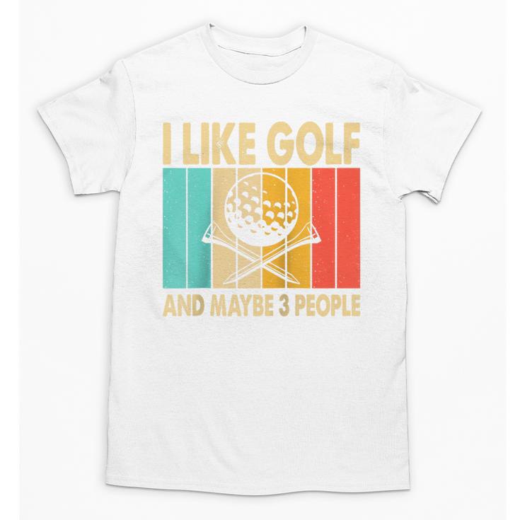 I Like Golf And Maybe 3 People Introvert Raglan Baseball Tee Unisex T-Shirt
