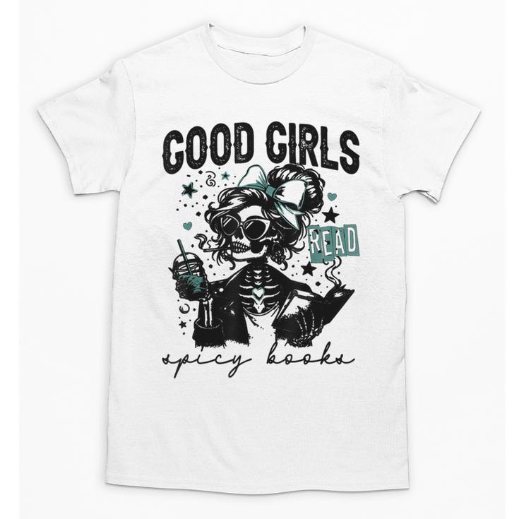 Good Girls Read Spicy Skeleton Book Club Unisex T-Shirt