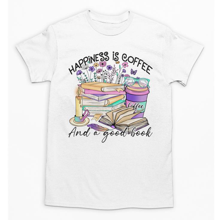 Happiness Is Coffee And a Good Book Women Love Reading Book Unisex T-Shirt