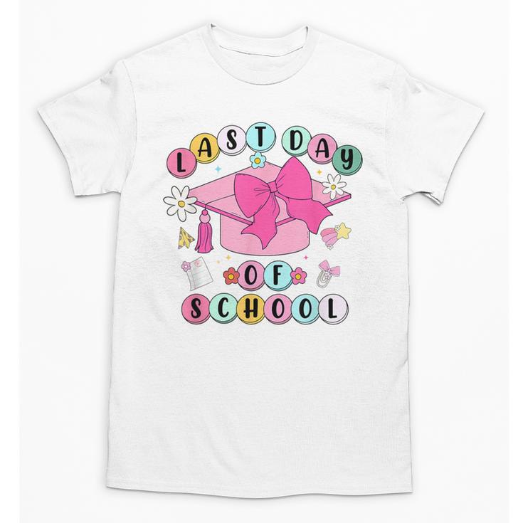 Happy Last Day Of School Coquette Bow Graduation Girls Kids Unisex T-Shirt