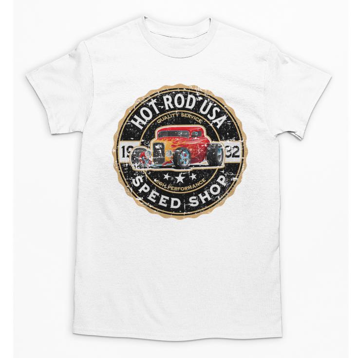 Hotrod Custom Car Automotive Nostalgia Distressed Premium Tri-Blend Unisex T-Shirt