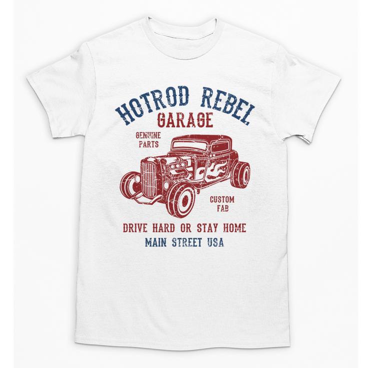 Hotrod Rebel Automotive Nostalgia Old Car Distressed Premium Tri-Blend Unisex T-Shirt