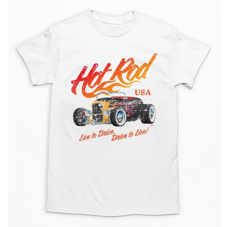 Hotrod Vintage Style Car Nostalgia Hotrod Distressed Premium Tri-Blend Unisex T-Shirt