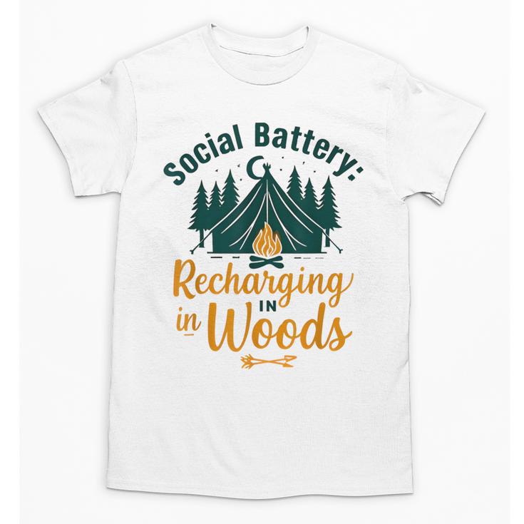 Introvert Camping Social Battery Recharging In The Woods Unisex T-Shirt