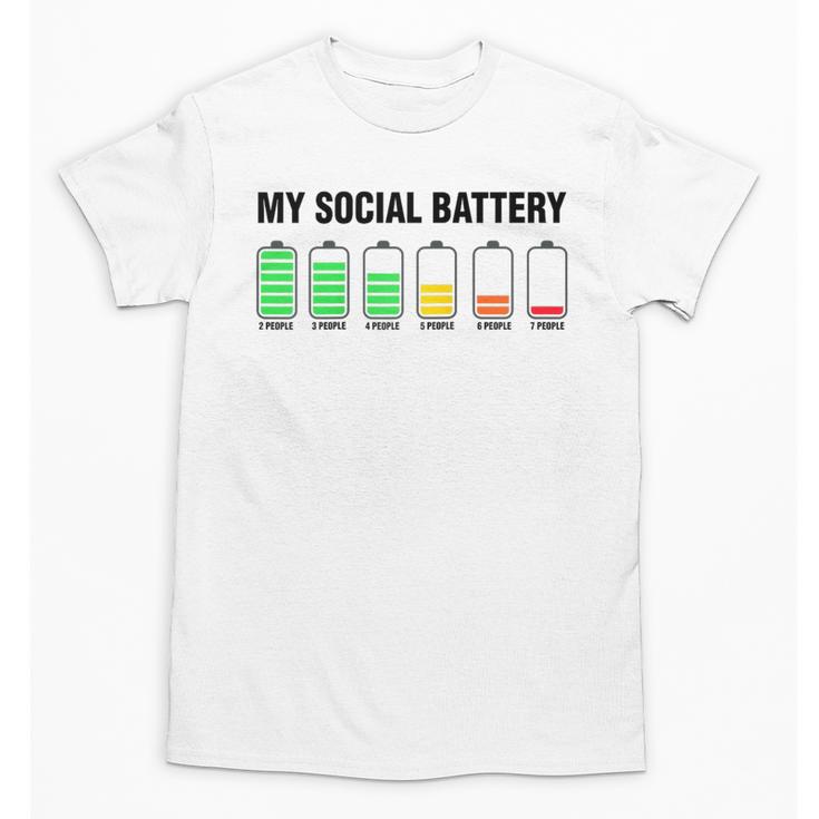 Introvert Cute My Social Battery Raglan Baseball Tee Unisex T-Shirt