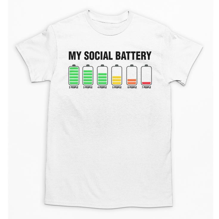 Introvert Cute My Social Battery Unisex T-Shirt