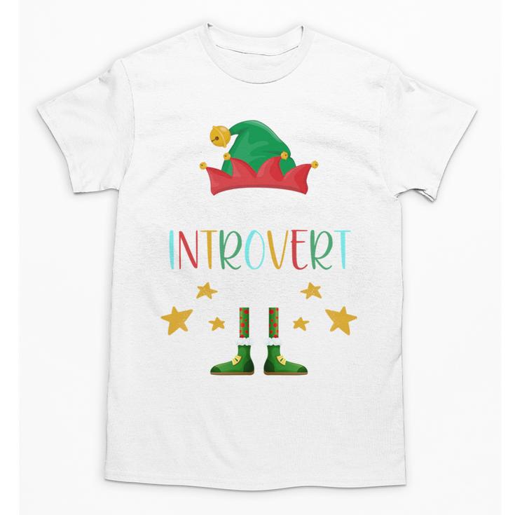 The Introvert Elf Christmas Family Matching Fun Xmas Top Unisex T-Shirt