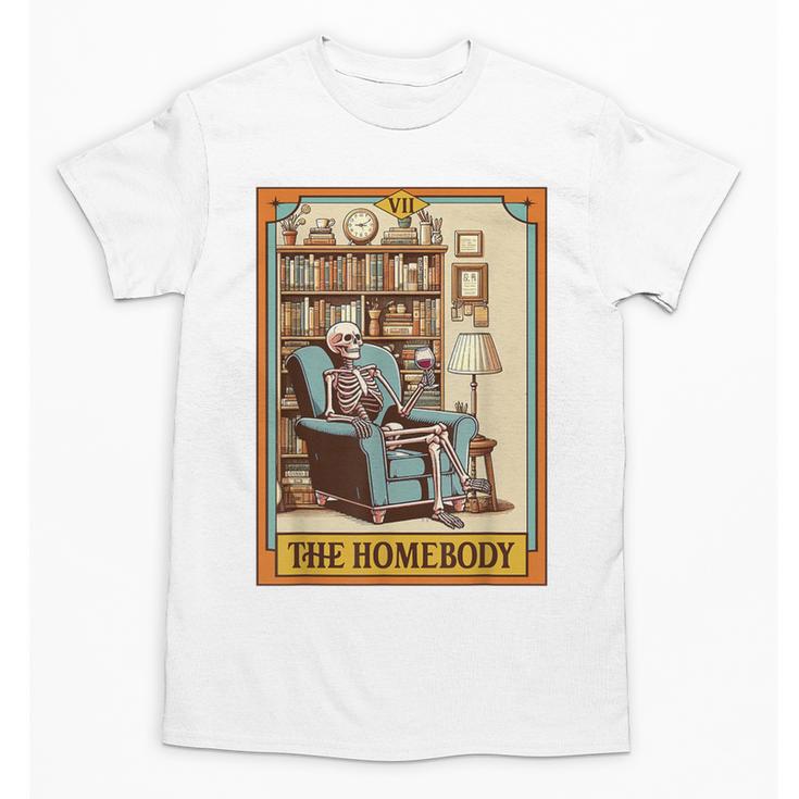 Introvert Homebody Awkward Skeleton The Homebody Tarot Card Unisex T-Shirt