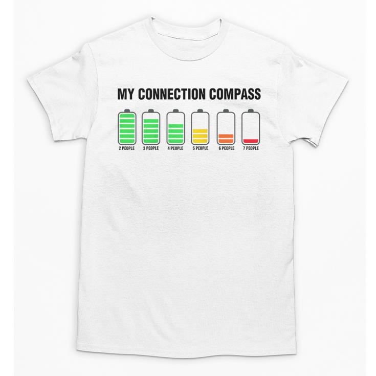 Introvert Low Battery My Connection Compass Raglan Baseball Tee Unisex T-Shirt