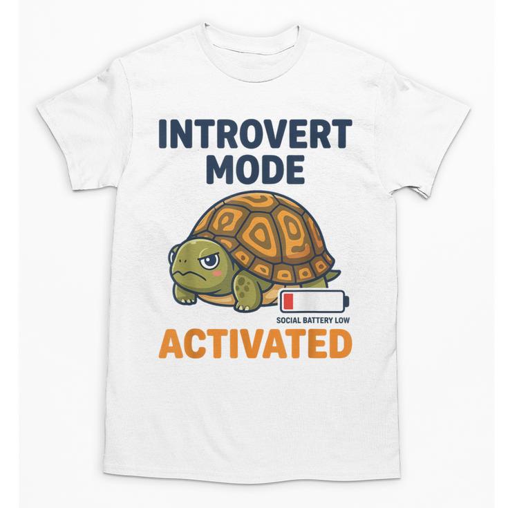 Introvert Mode Activated Low Social Battery Box Turtle Unisex T-Shirt