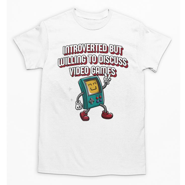 Introverted But Willing To Discuss Video Games Introvert Raglan Baseball Tee Unisex T-Shirt