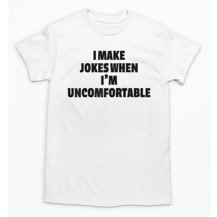 I Make Jokes When Im Uncomfortable Sarcastic Introvert Raglan Baseball Tee Unisex T-Shirt