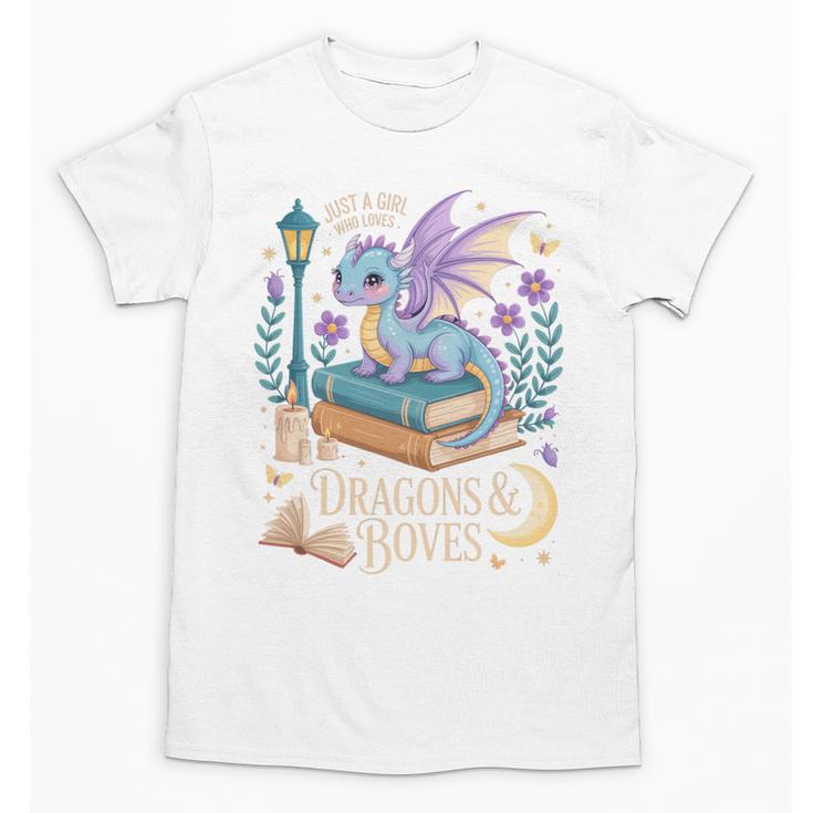 Just a Girl Who Loves Dragons & Books Reader Fantasy Fun Premium Tri-Blend Unisex T-Shirt