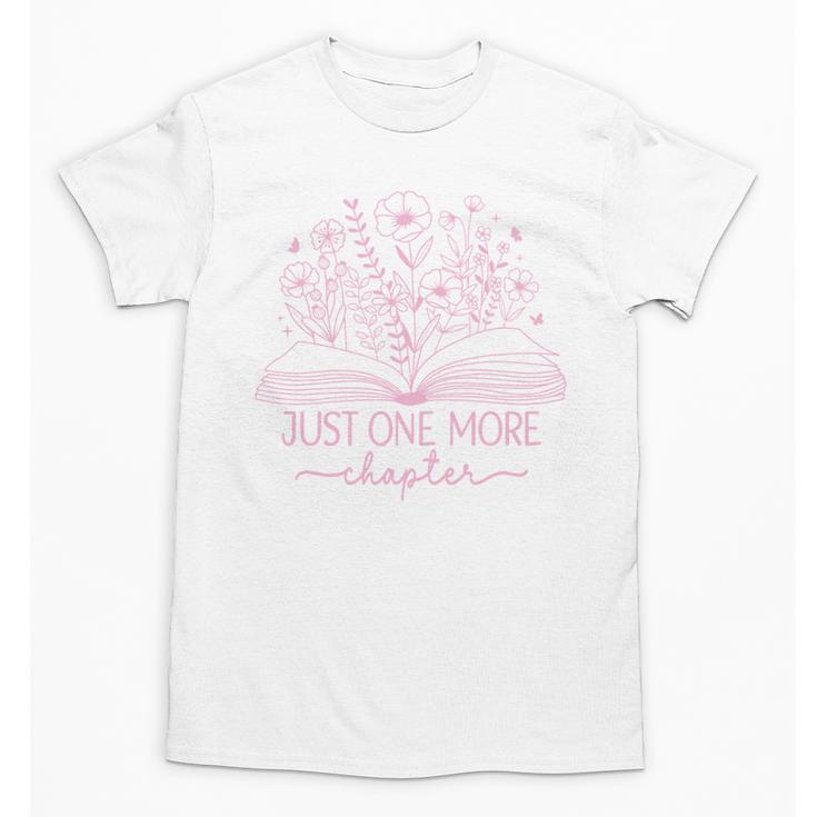 Just One More Chapter Bookish Book Reading Bright Hot Pink Unisex T-Shirt