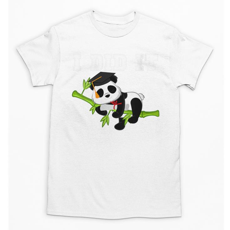 I Did It Kawaii Panda With Graduation Cap Diploma Unisex T-Shirt