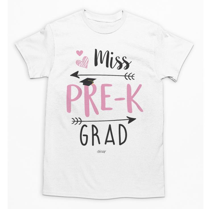 Kids Miss Pre-K Grad Graduation Shirt Cute School Tees Unisex T-Shirt