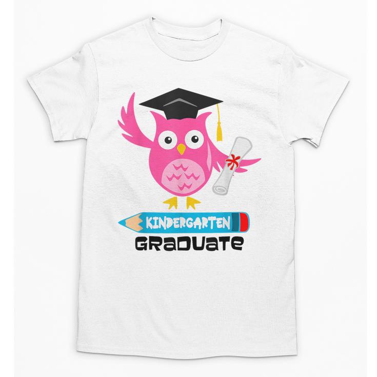 Kindergarten Graduation Tee Shirt Pink Owl T-Shir Unisex T-Shirt