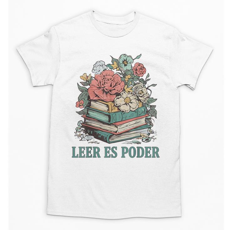 Leer ES Poder Cute Floral Spanish Teacher Book Reading Unisex T-Shirt