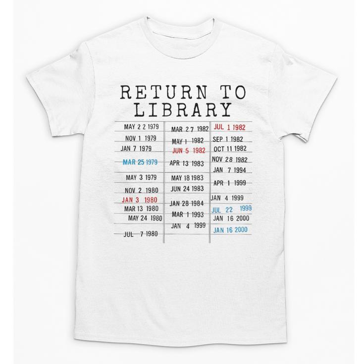 Library Card Due Date Stamp Book Lover Reading Vintage Read Unisex T-Shirt