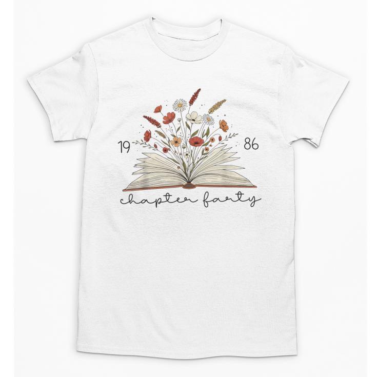 Life Chapter Forty 1986 Floral Book 40th Birthday Unisex T-Shirt