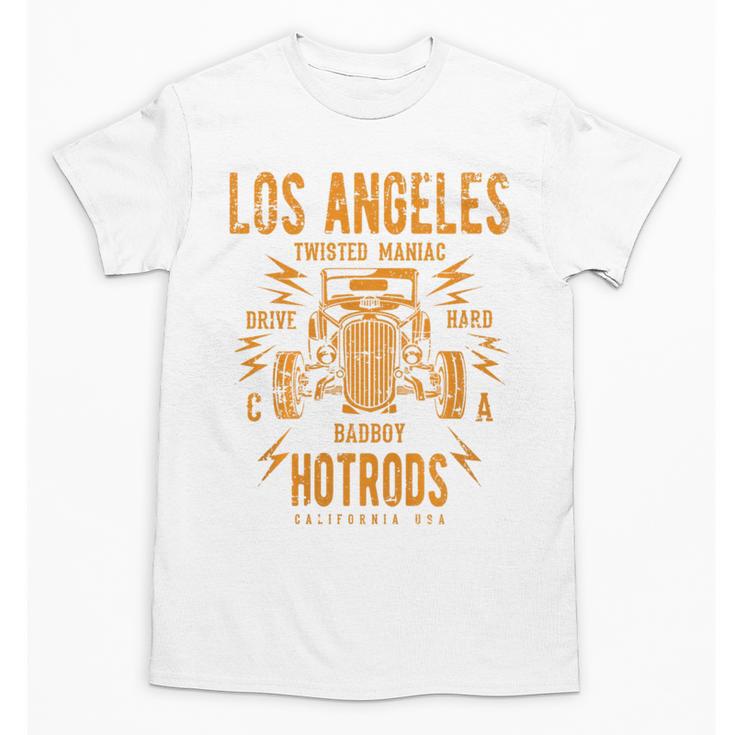 Los Angeles Hotrods Automotive Nostalgia Distressed Premium Tri-Blend Unisex T-Shirt