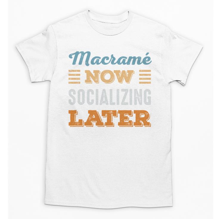 Macramé Now Minimal Socializing Introvert Vintage Unisex T-Shirt