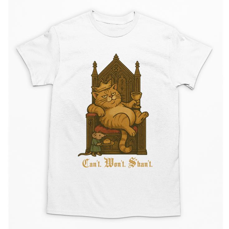 Medieval Cat Sarcastic Queen Lazy King Introvert Kitty Unisex T-Shirt