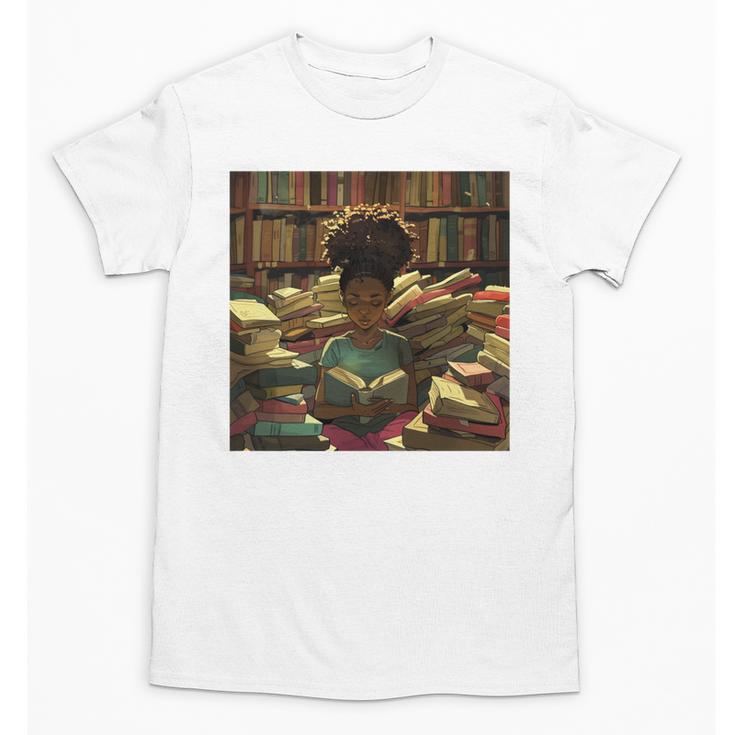 Melanin Afro Women Educated Reading Book History Girls Unisex T-Shirt
