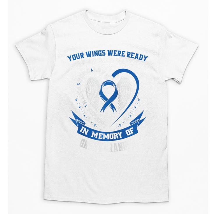In Memory Of Great Grandpa Colon Cancer Awareness Memorial Raglan Baseball Tee Unisex T-Shirt