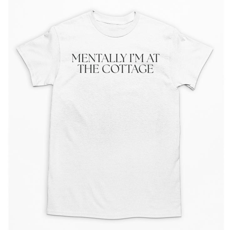 Mentally I'm At The Cottage Bookish Romance Book Lover Unisex T-Shirt