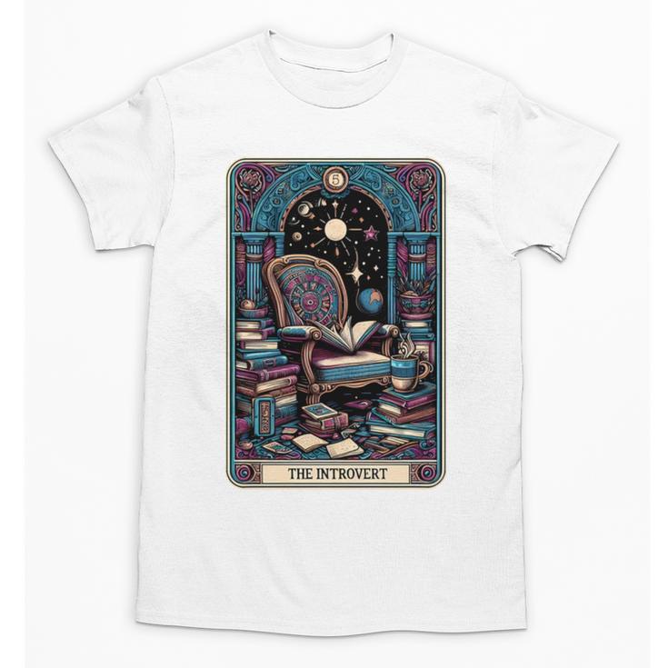 Mystical Library Book Reader The Introvert Tarot Card Unisex T-Shirt