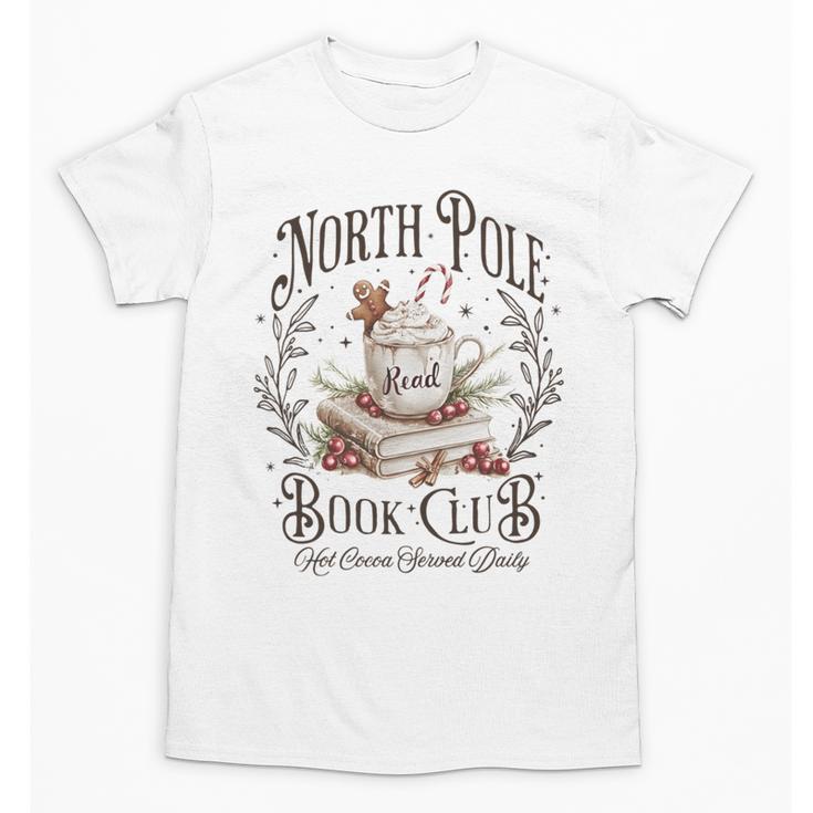 North Pole Book Club Christmas Xmas Hot Cocoa Bookish Unisex T-Shirt