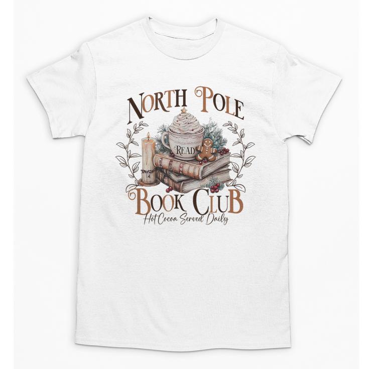 North Pole Book-Club Hot Cocoa Served Daily Christmas Book Unisex T-Shirt