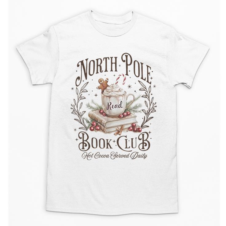 North Pole Readers Club Bookish Xmas Santa Book Reading Unisex T-Shirt
