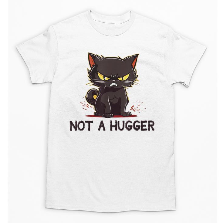 Not A Hugger Tee Angry Cat Sarcastic Cute Introvert Unisex T-Shirt