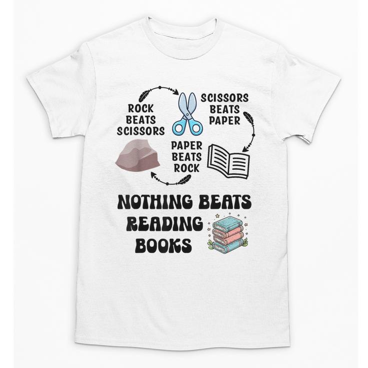 Nothing Beats Reading Rock Paper Scissors Reader Book Lover Unisex T-Shirt