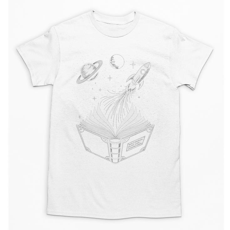 Novelty Universe Books Galaxy Adventure Drawing Women Men Unisex T-Shirt